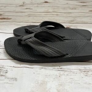 Nortiv8 Flip Flops Gray Black Textured Footbed Athletic Thong Sandals - 12
